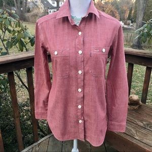Jack Wills Albany Boyfriend Button Down Nantucket Red Preppy Shirt EUC Size 2